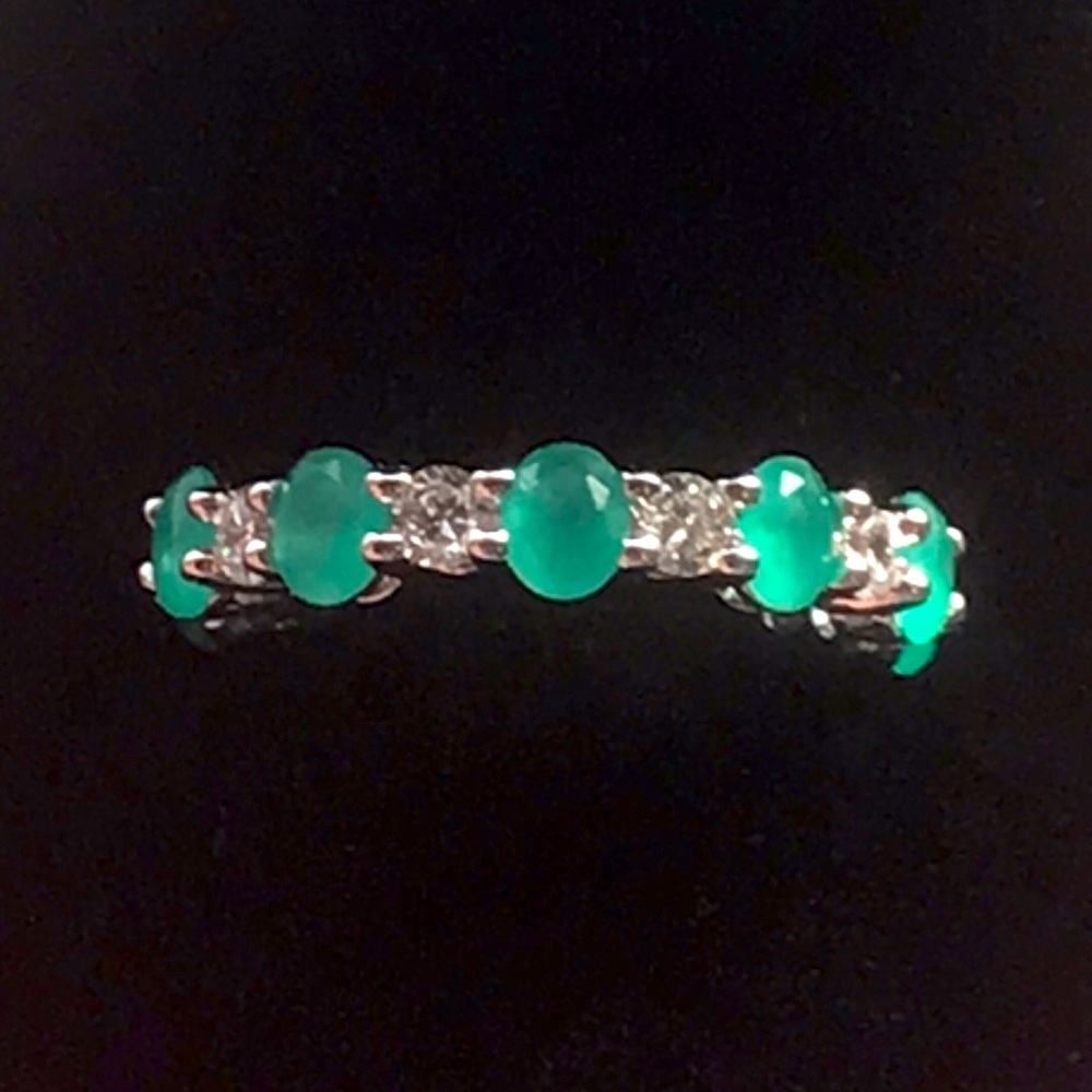 ❌❌❌SOLD❌❌❌NWOT 4.32 CTW BEAUTIFUL GREEN EMERALD AND NATURAL WHITE SAPPHIRE RING - Picture 8 of 16